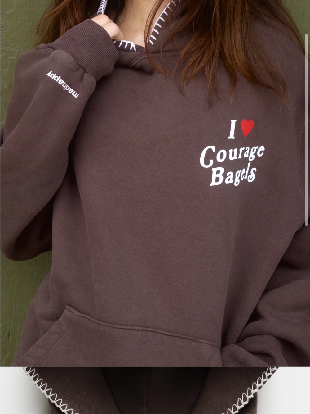 Madhappy hoodie - I Heart Courage Bagels, small - Picture 2 of 3